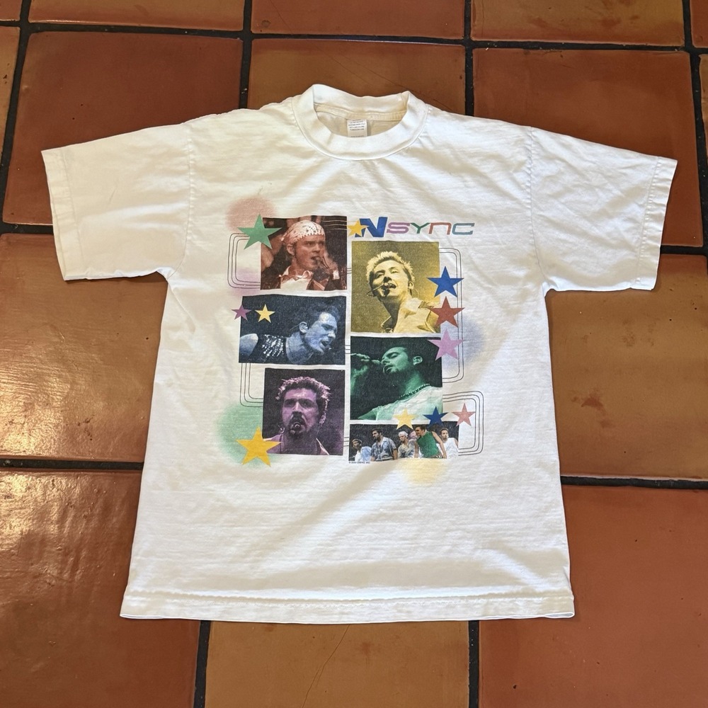 VTG Nsync Concert Tour Boy Band Justin Timberlake Double Sided Stars T-Shirt M